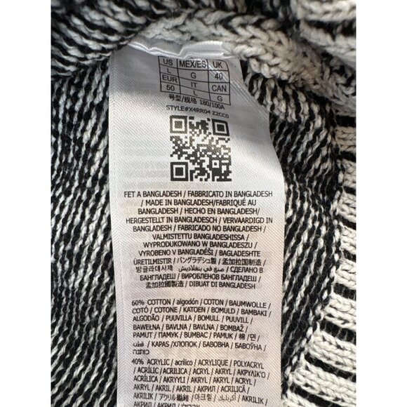 Guess Los Angeles Mens Large Shawl Collar Sweater Grey Black Knit Retro Style - Picture 5 of 7